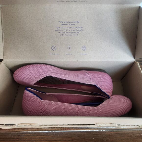 NIB Rothy’s The Daily Round Toe Flat RARE RETIRED COLOR-Size 7-Begonia Pink - Picture 9 of 15
